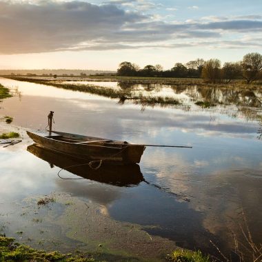 Barque dans le parc naturel régional des marais du Cotentin et du Bessin